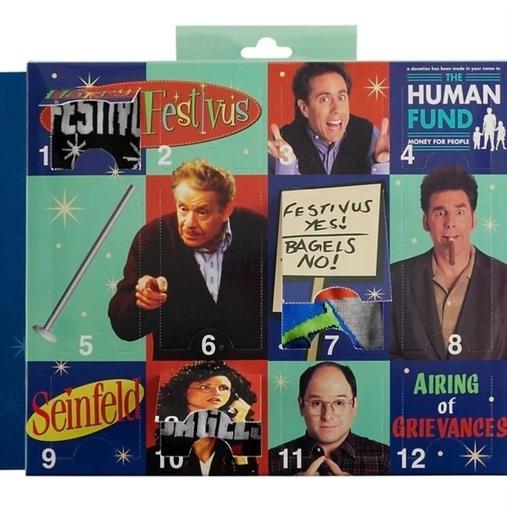 Men's 12 Days of Socks Seinfeld New in Box Shoe Size 6-12